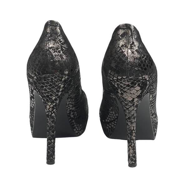 Joan & David ☀︎︎ Metallic Animal Print Platform Pumps Heels ☀︎︎ Black ☀︎︎ 8.5M - Picture 5 of 16